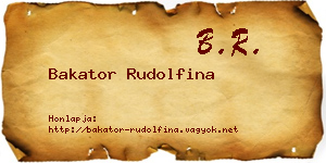 Bakator Rudolfina névjegykártya